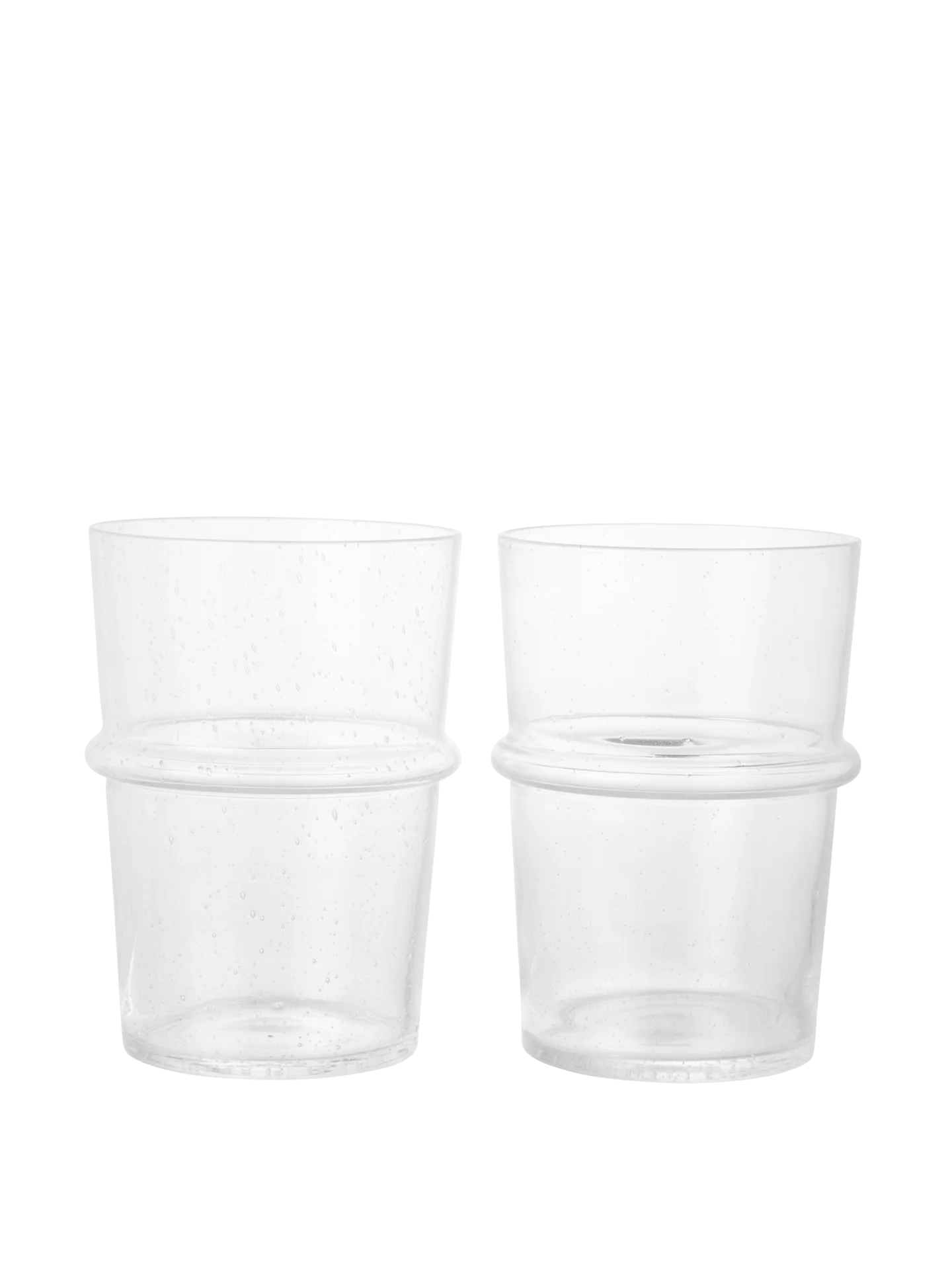 Boya Tall Glasses - Set of 2 - Clear with Bubbles