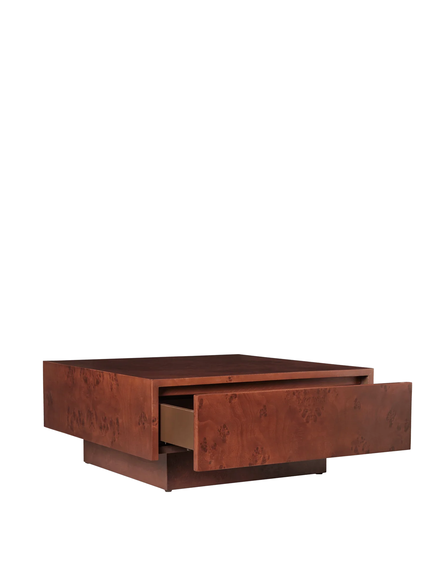 Burl Storage Coffee Table - Dark Stained Burl - Image 4