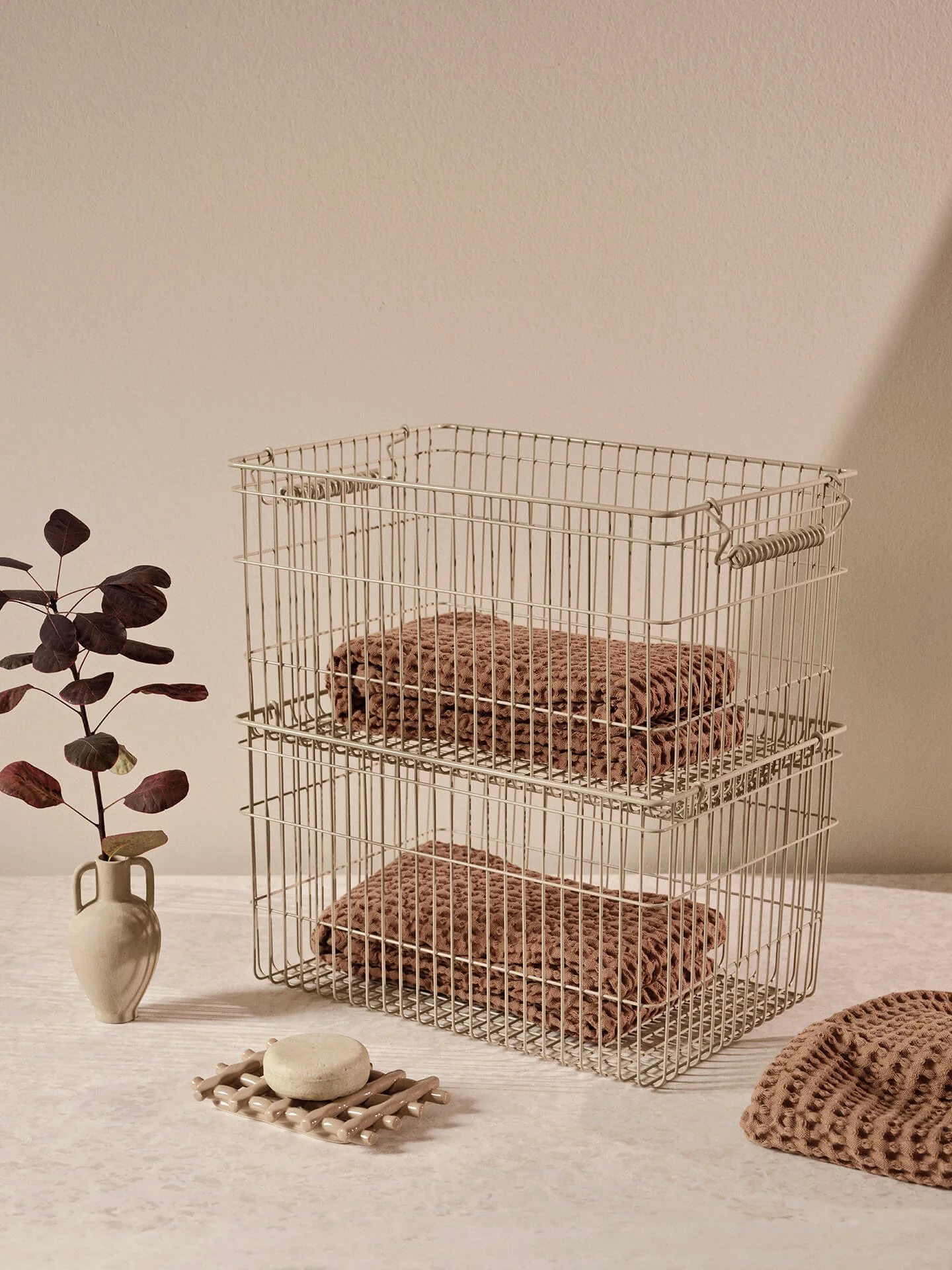 Cala Stackable Baskets - Set of 2 - Cashmere - Image 2