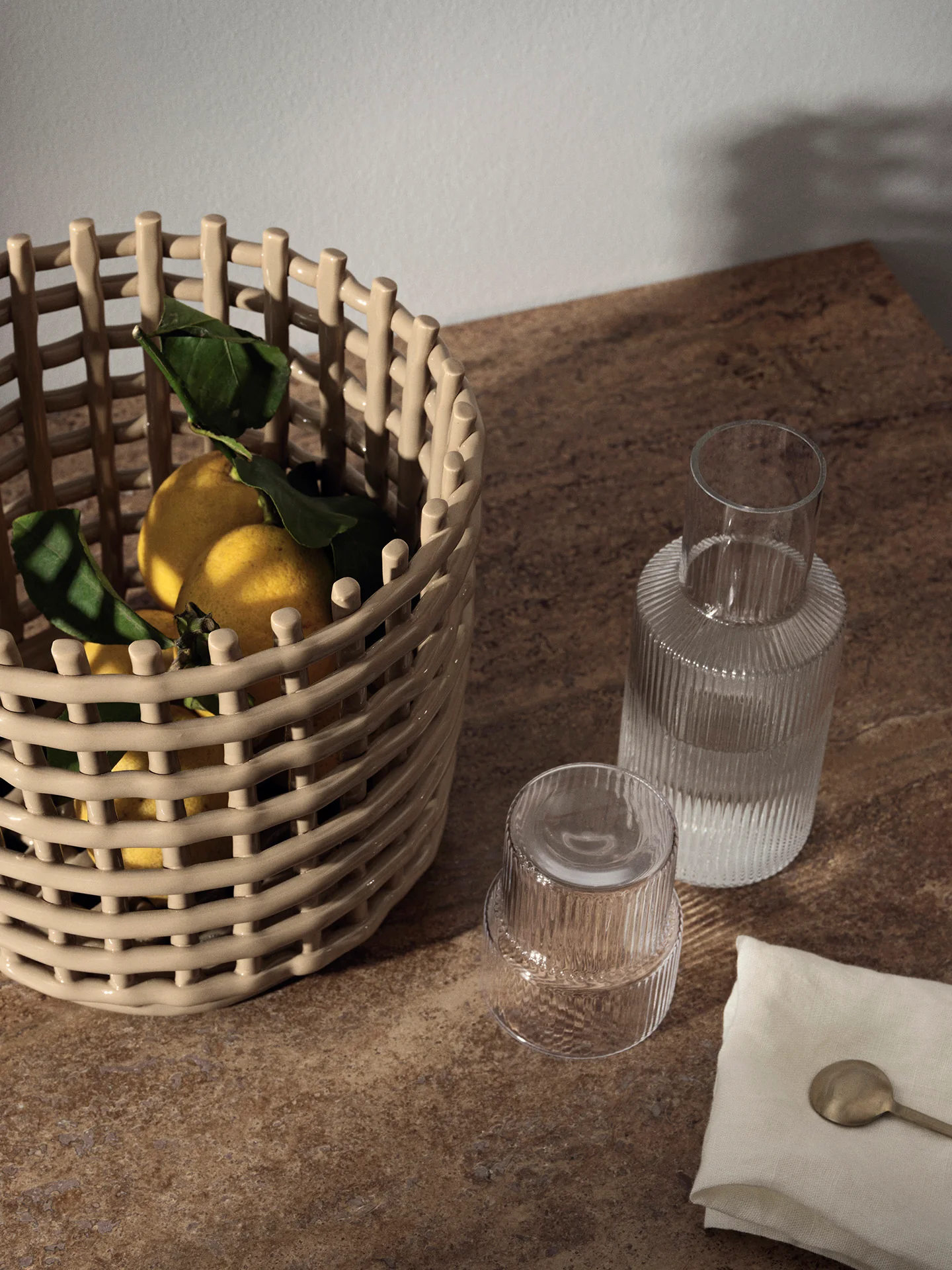 Ceramic Basket - Large - Cashmere - Image 2
