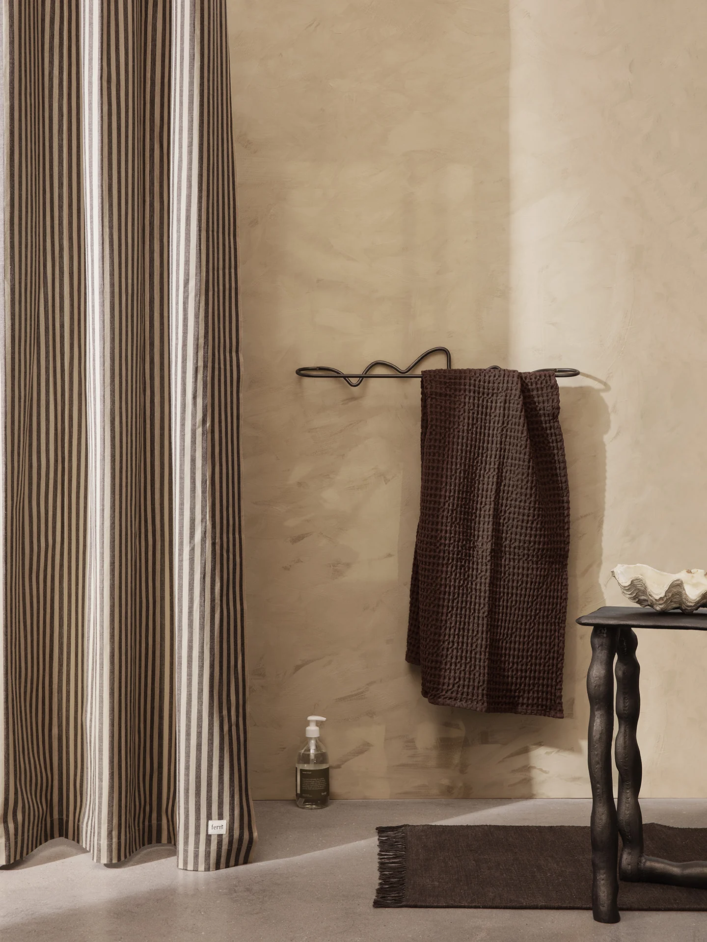 Chambray Shower Curtain - Sand/Black - Image 2