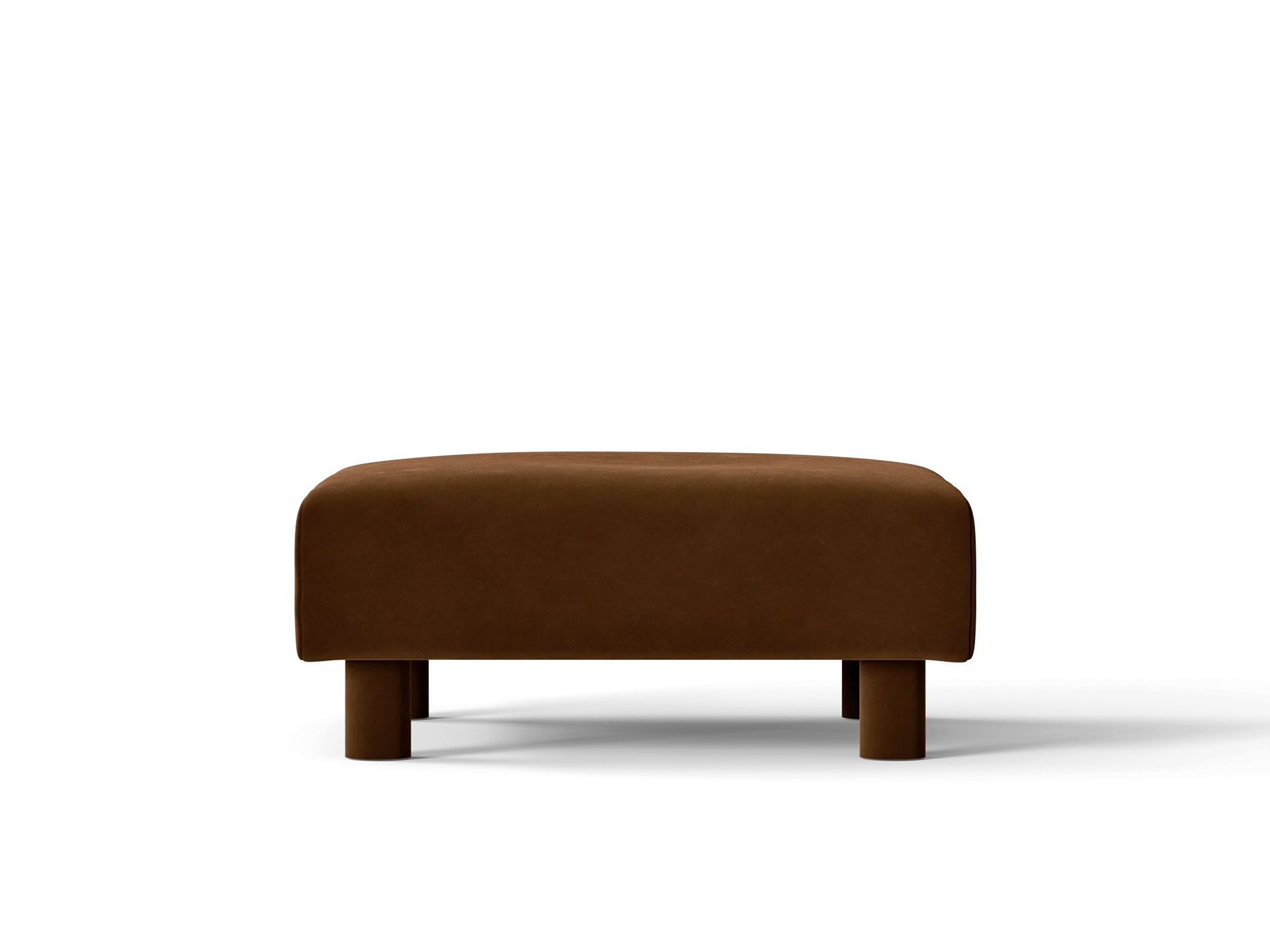 Dase Ottoman - Rich Velvet - Soft Brown