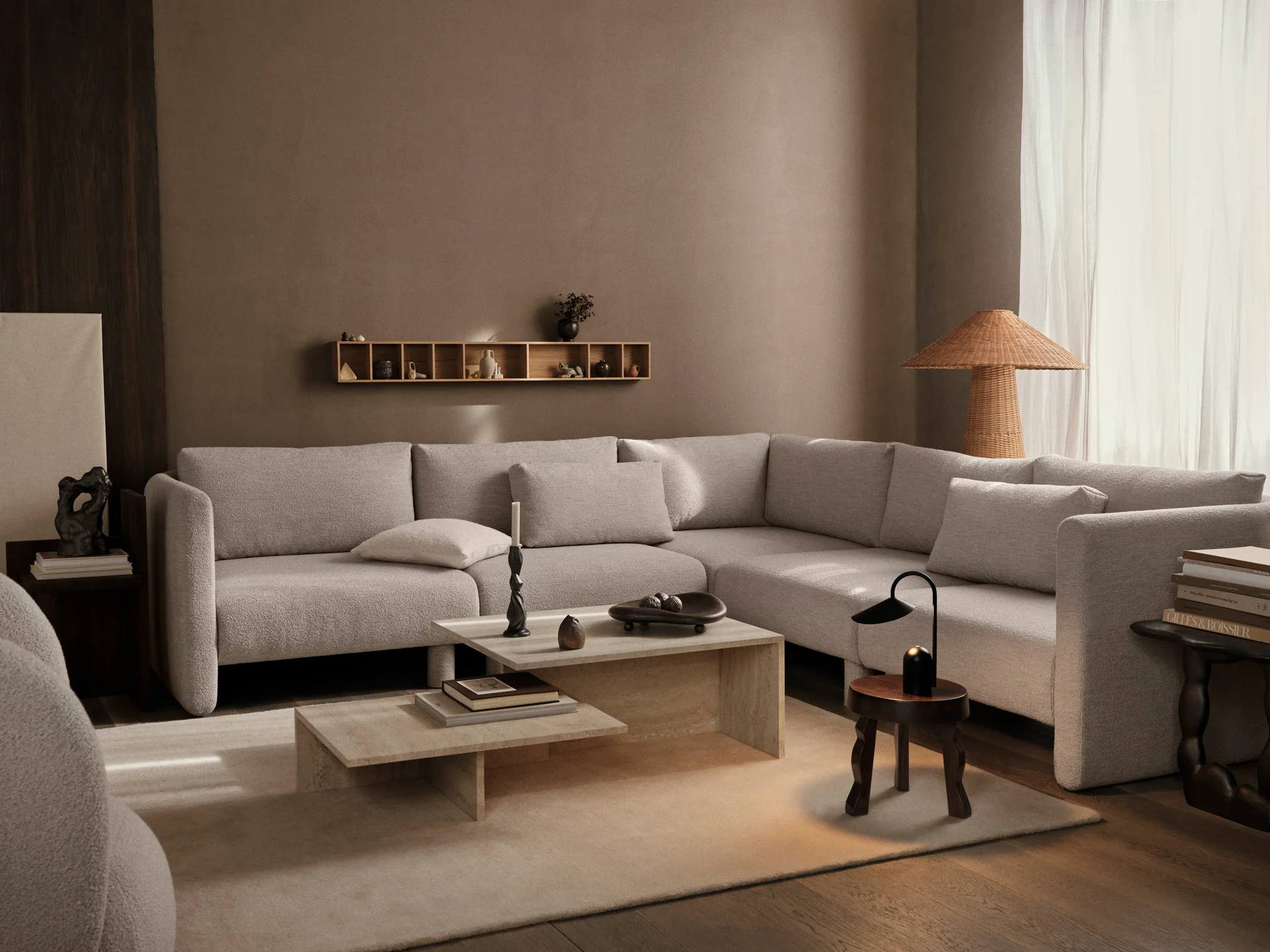 Dase Sofa Armrest Left - Soft Bouclé - Natural - Image 3