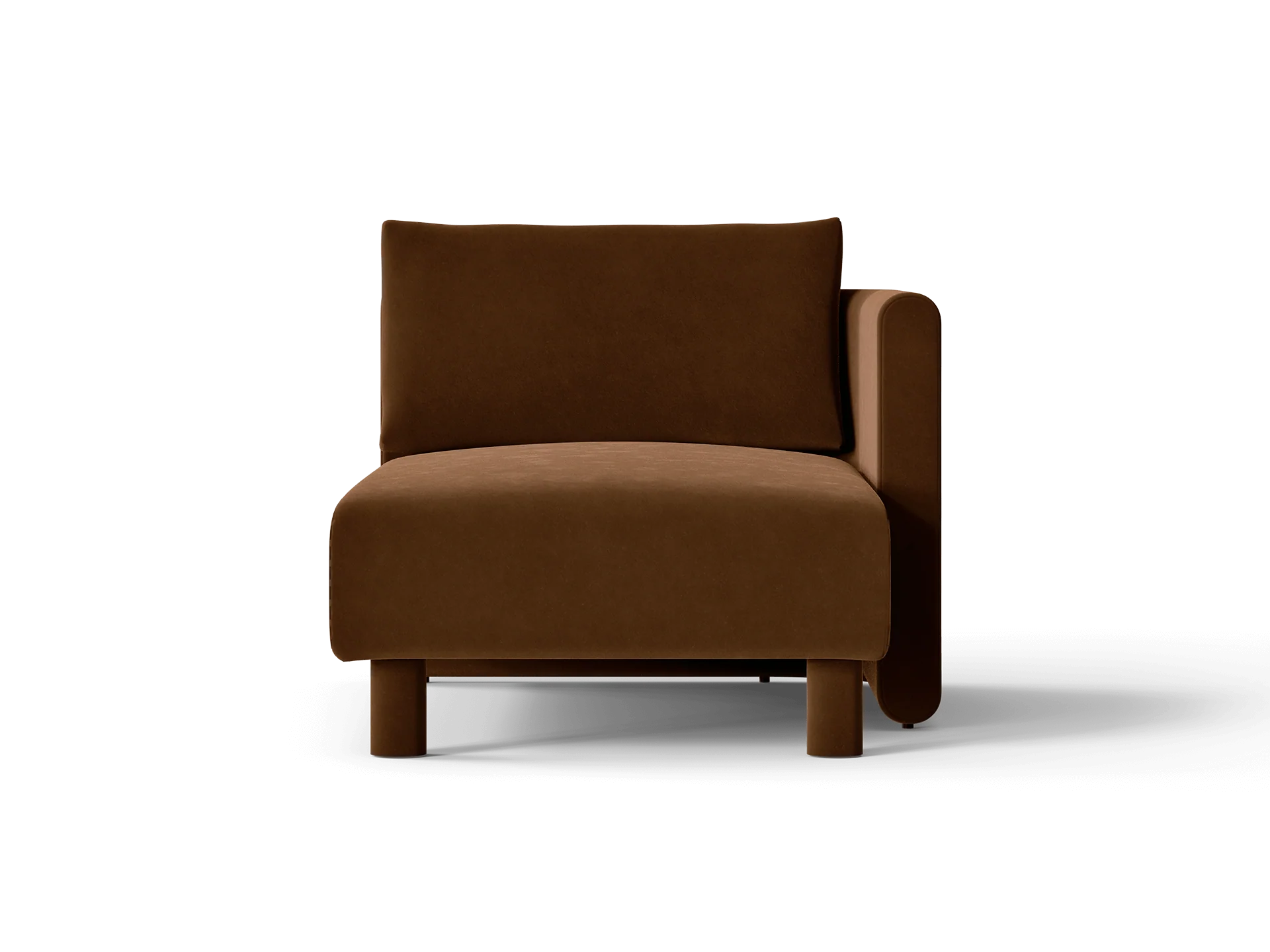 Dase Sofa Chaise Longue Right - Rich Velvet - Soft Brown