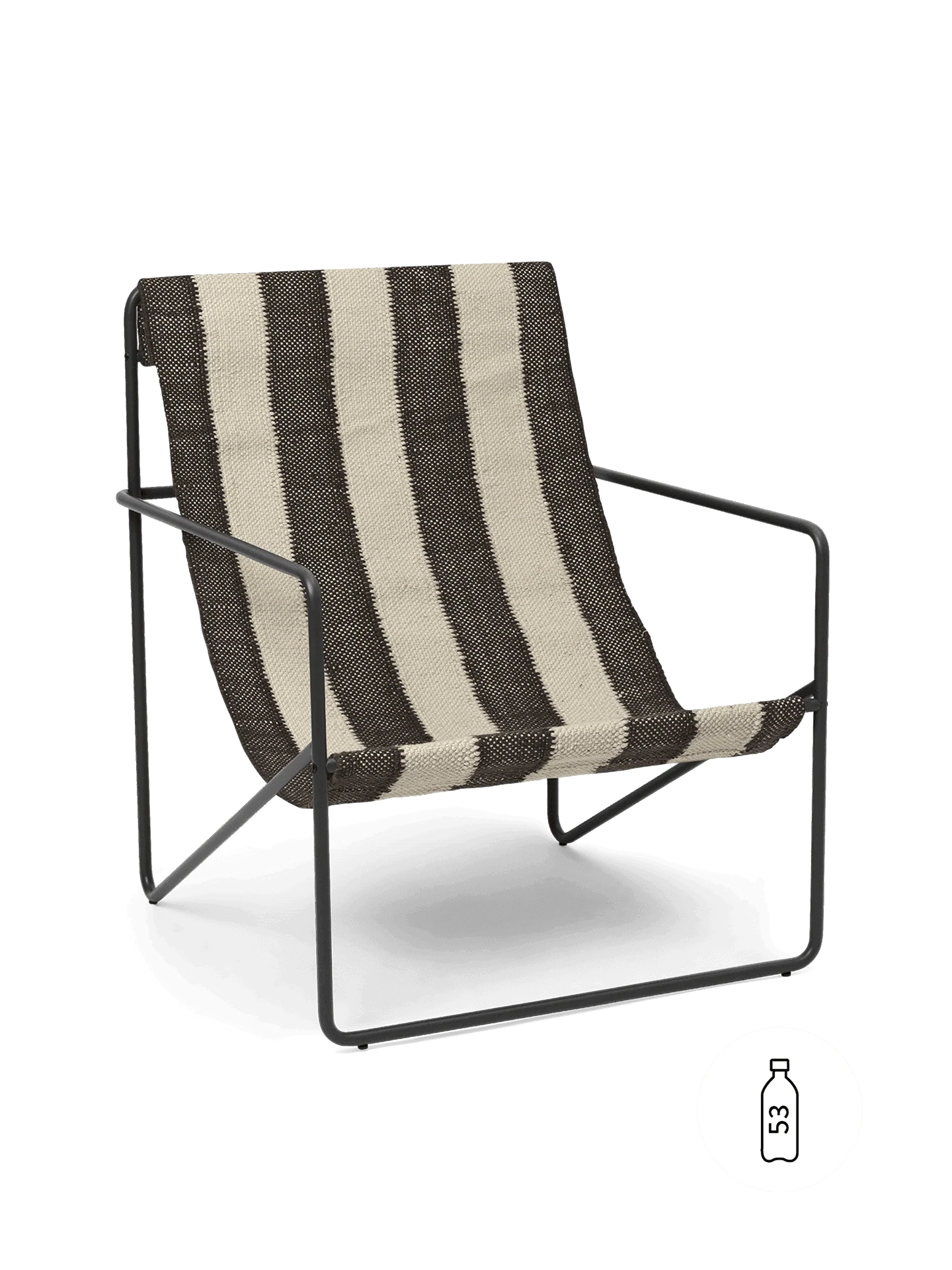 Desert Lounge Chair - Black - Off-White/Chocolate
