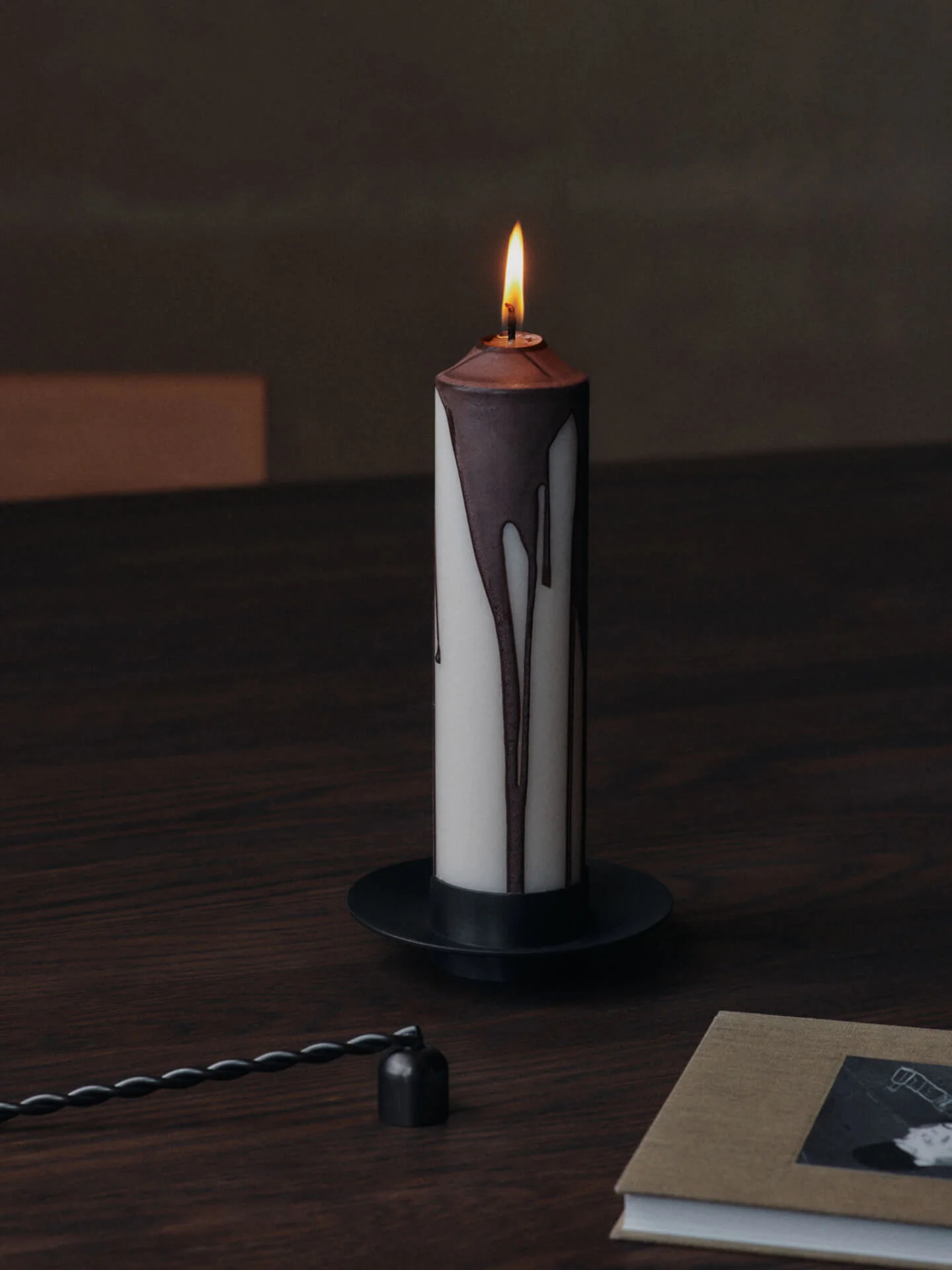 Dryp Pillar Candle - Small - Dark Chocolate - Image 2