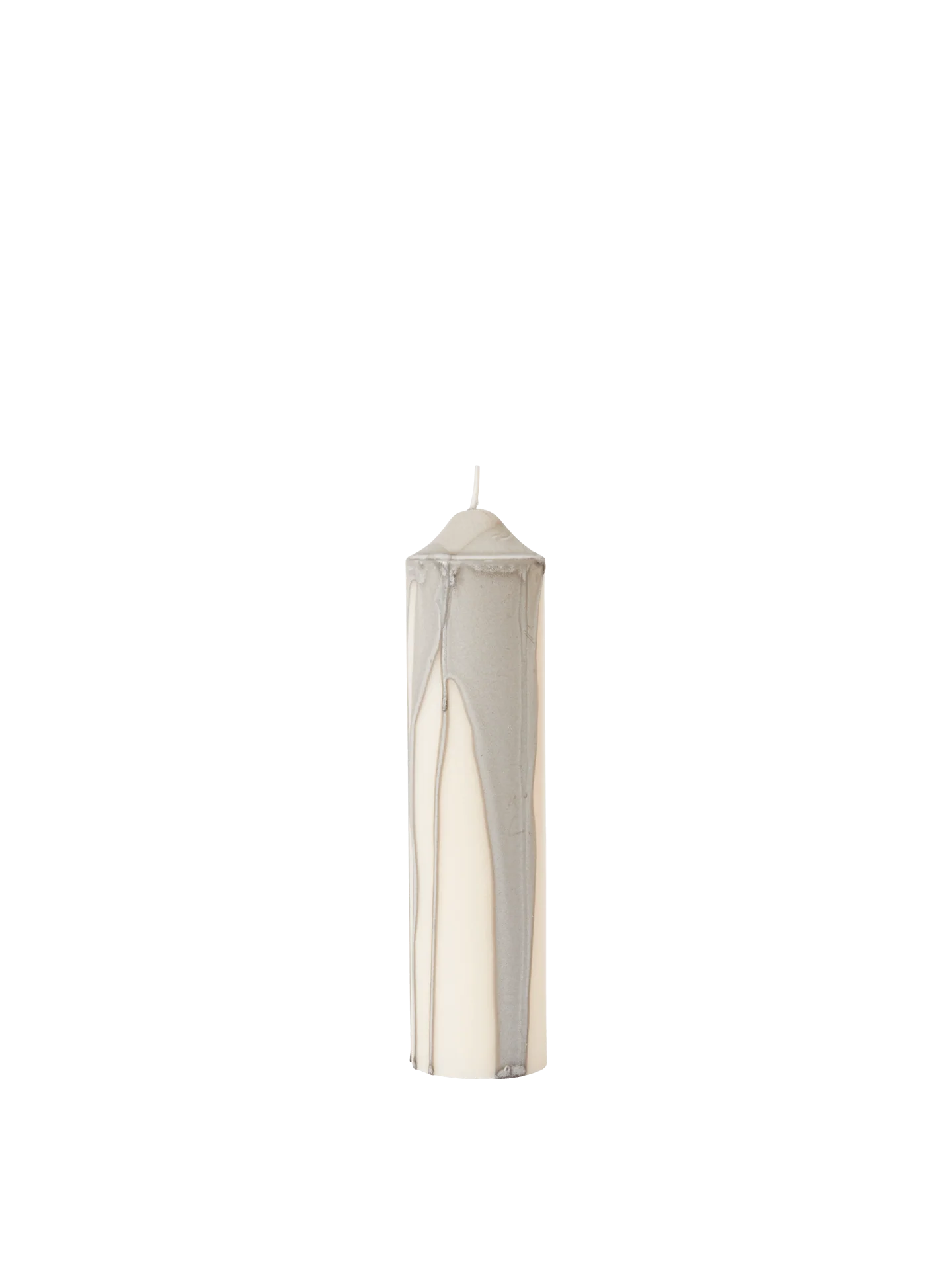 Dryp Pillar Candle - Small - Warm Grey