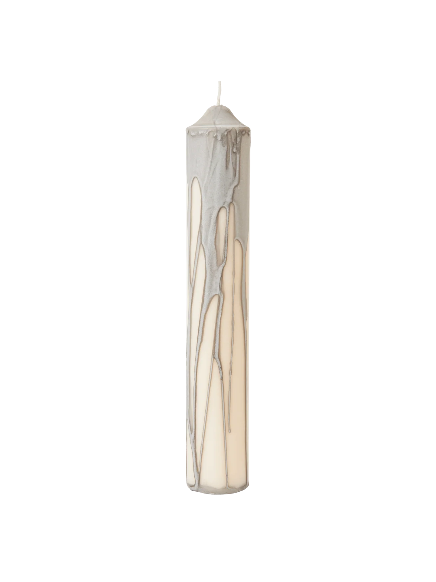 Dryp Pillar Candle - Large - Warm Grey