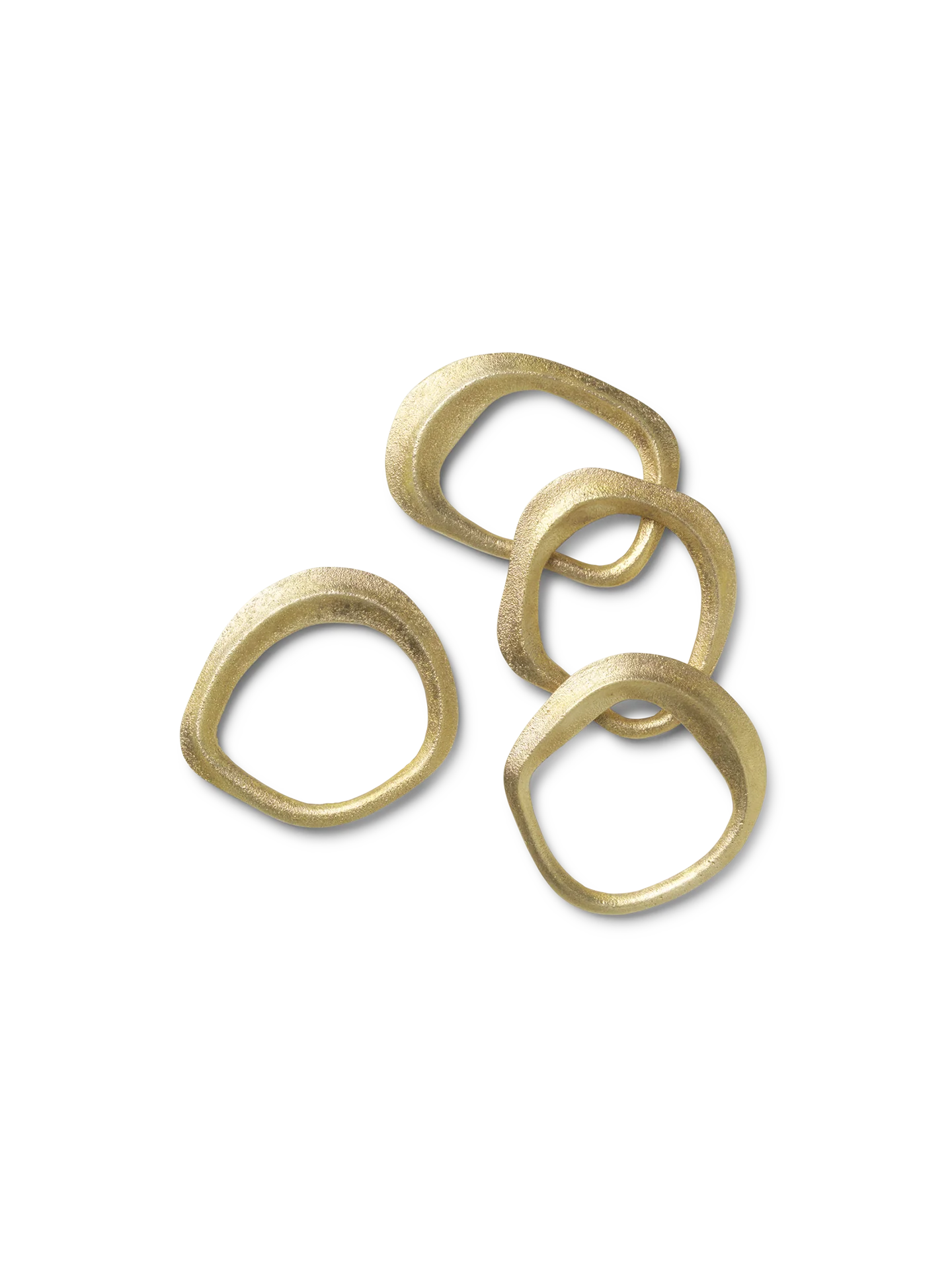 Flow Napkin Rings - Set of 4 - Brass