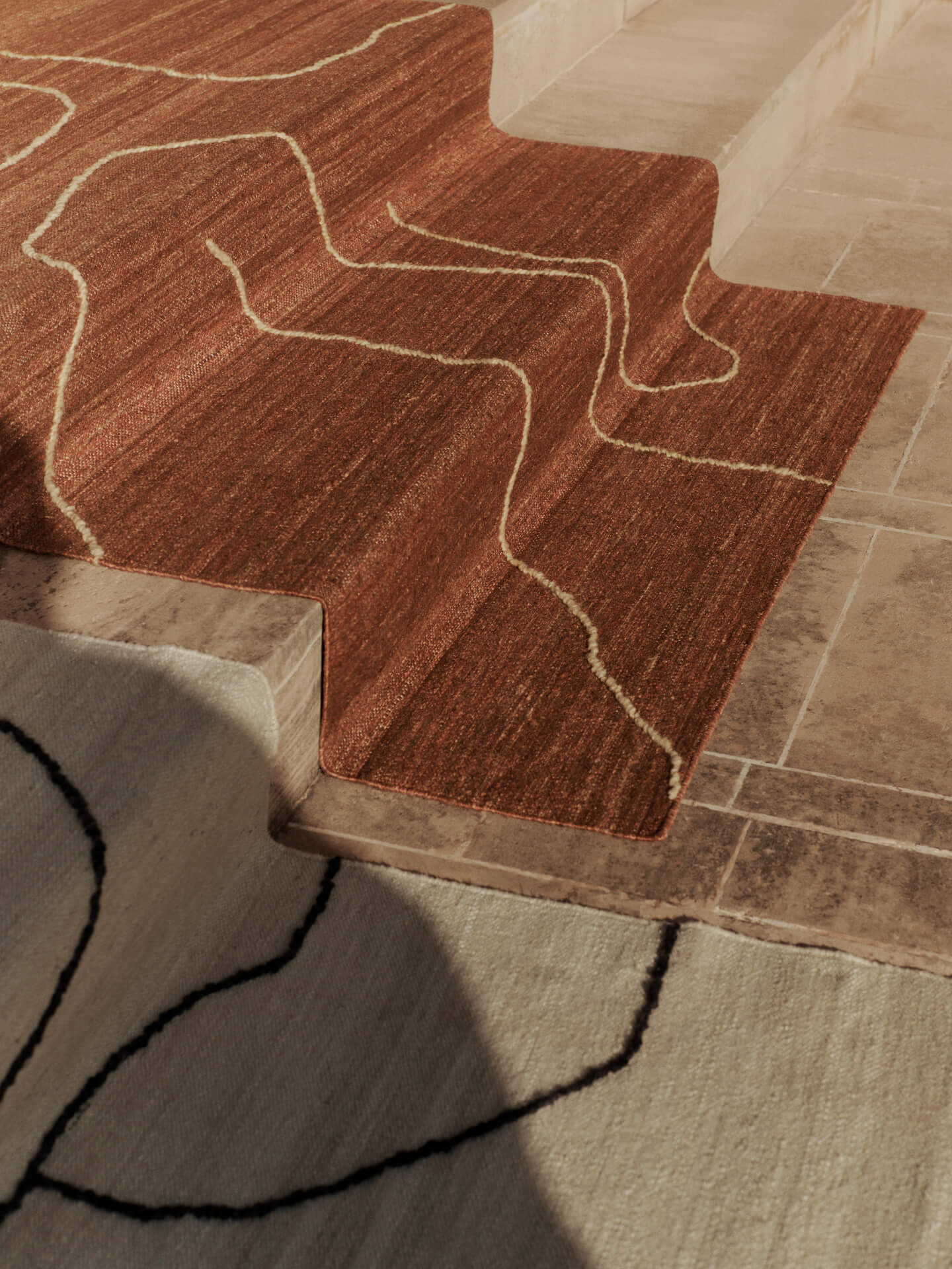 Gesso Jute Rug - Terracotta/Off-White - Image 3
