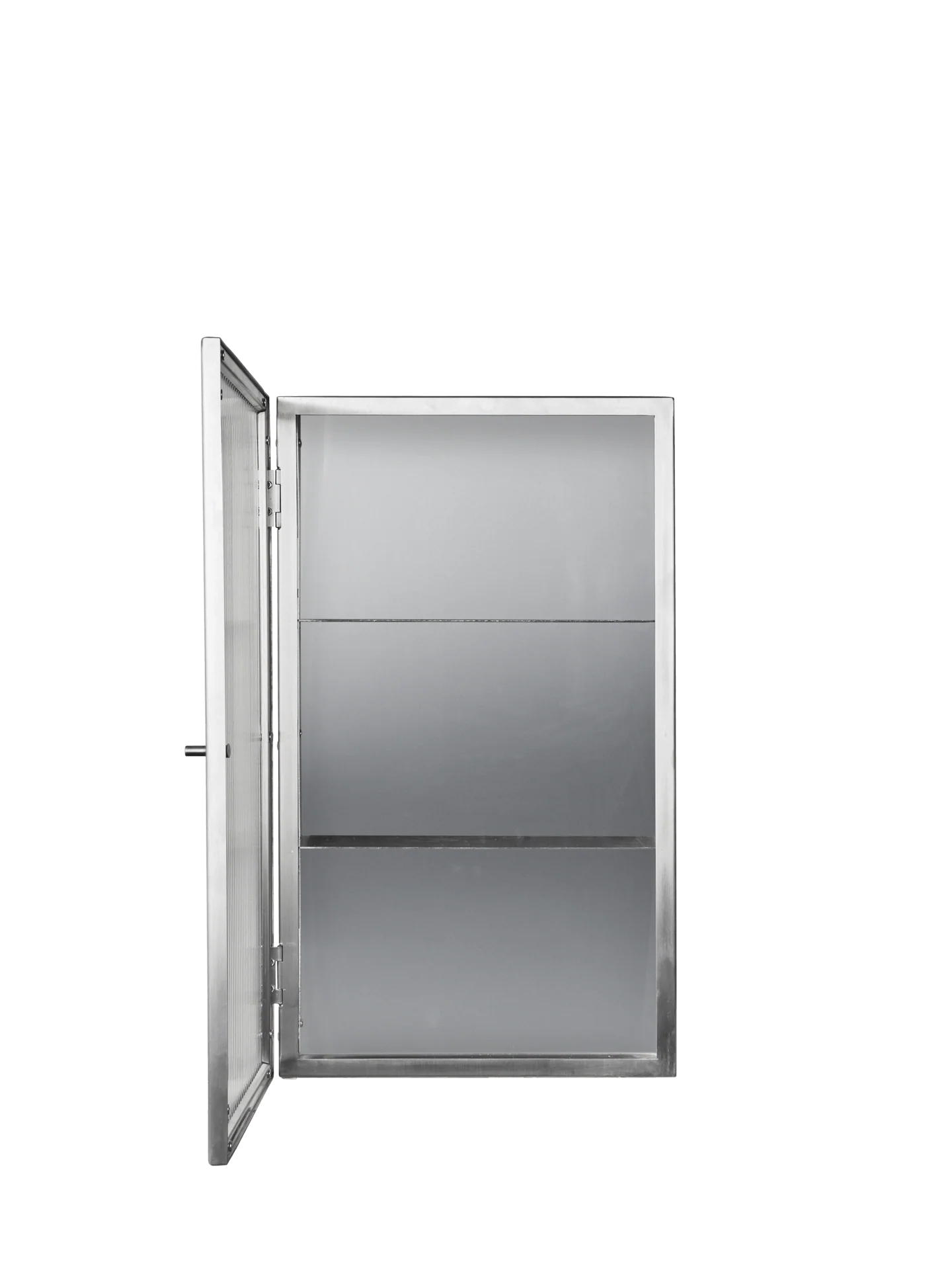 Haze Wall Cabinet - Reeded Glass - Brushed Stainless Steel - Image 9