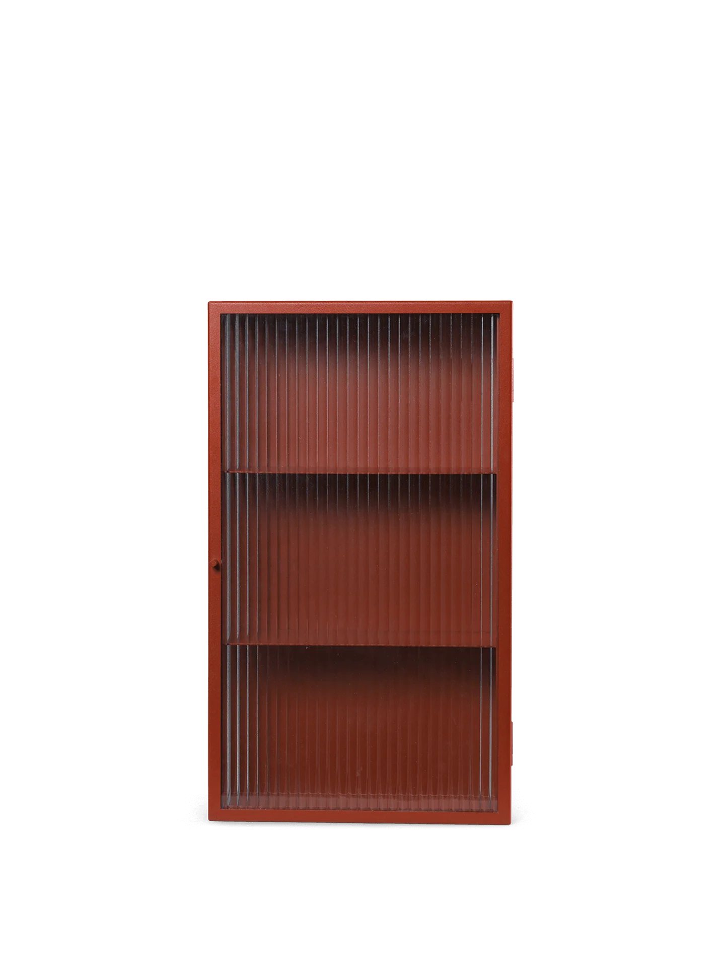 Haze Wall Cabinet - Reeded Glass - Oxide Red