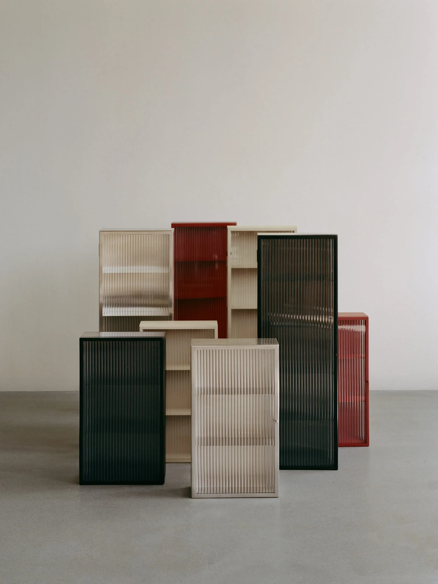 Haze Wall Cabinet - Reeded Glass - Oxide Red - Image 3