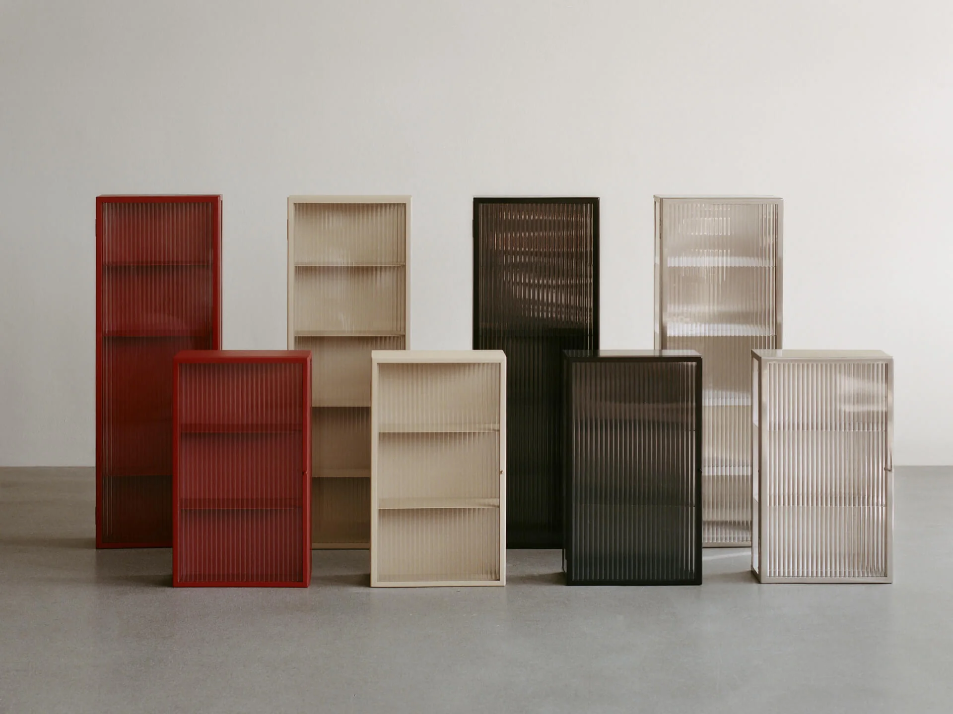 Haze Wall Cabinet - Reeded Glass - Oxide Red - Image 4