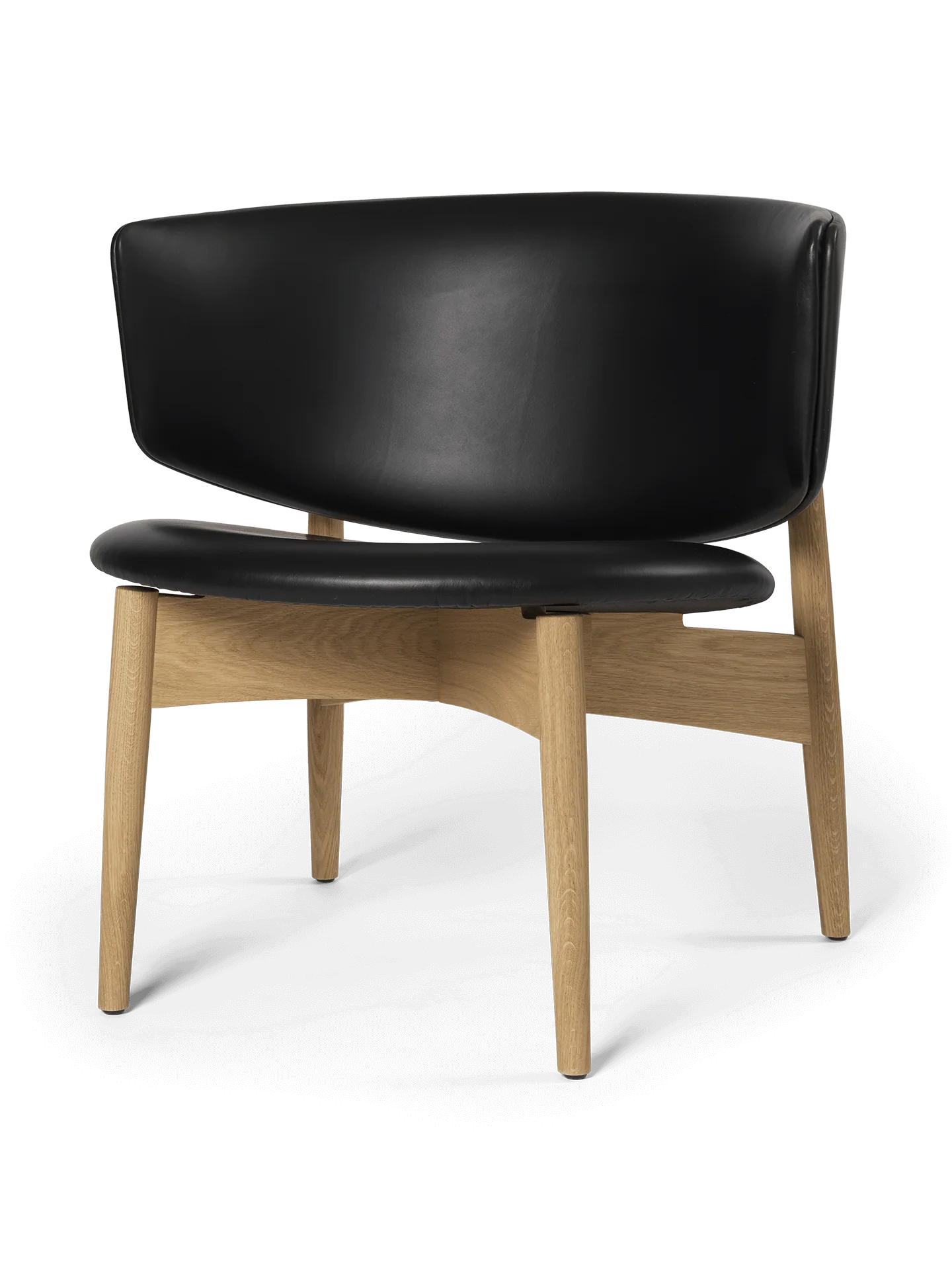 Herman Lounge Chair - Wood - Envy Leather - Oak/Black - Image 4