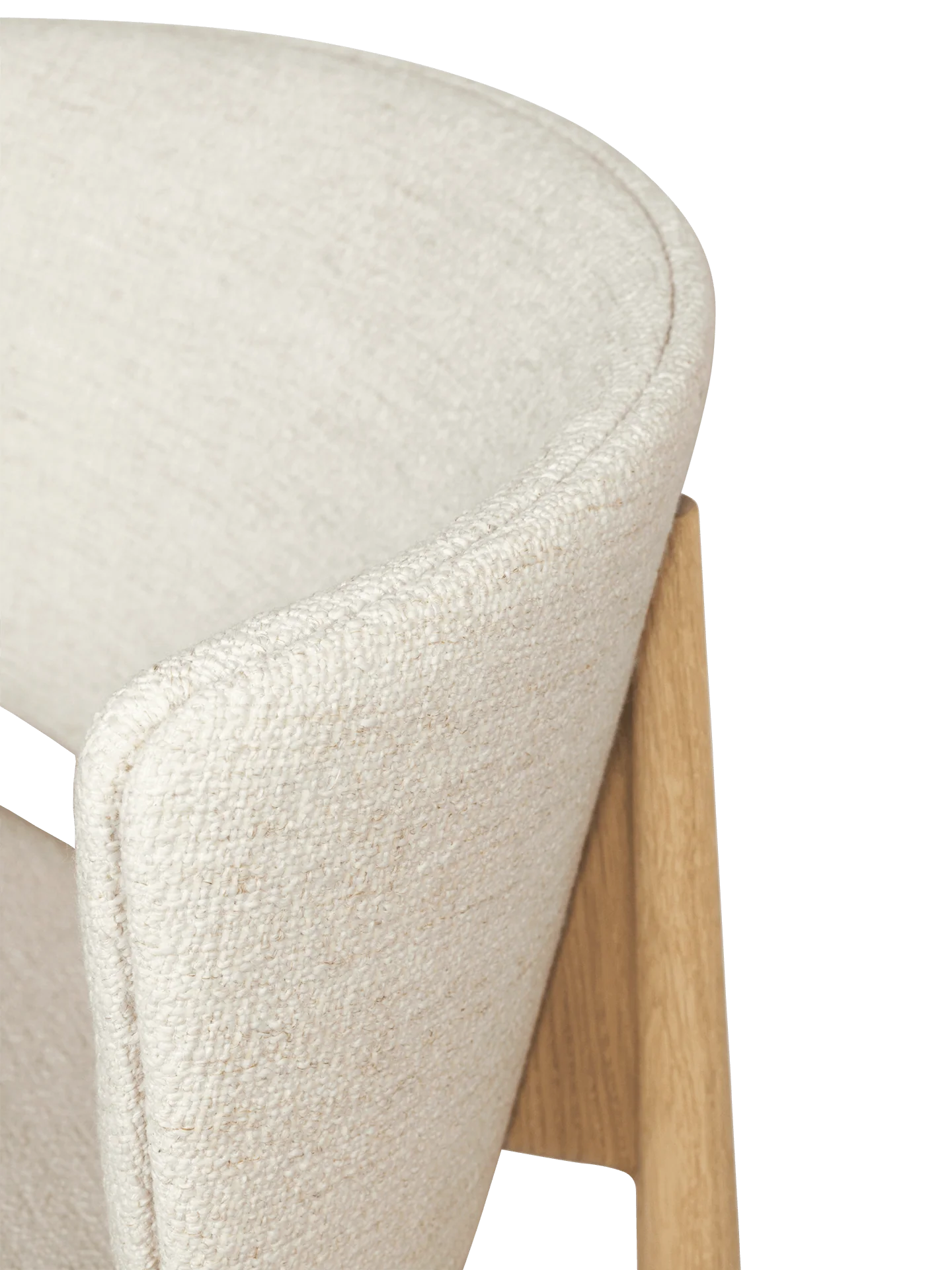 Herman Lounge Chair - Wood - Bouclé - Oak/Off-White - Image 5