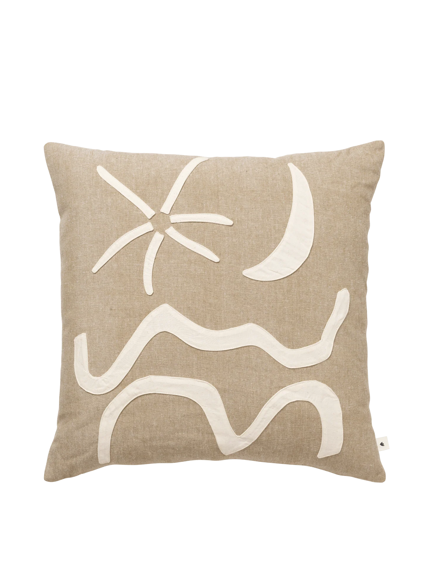 Kove Applique Cushion Cover - Tan