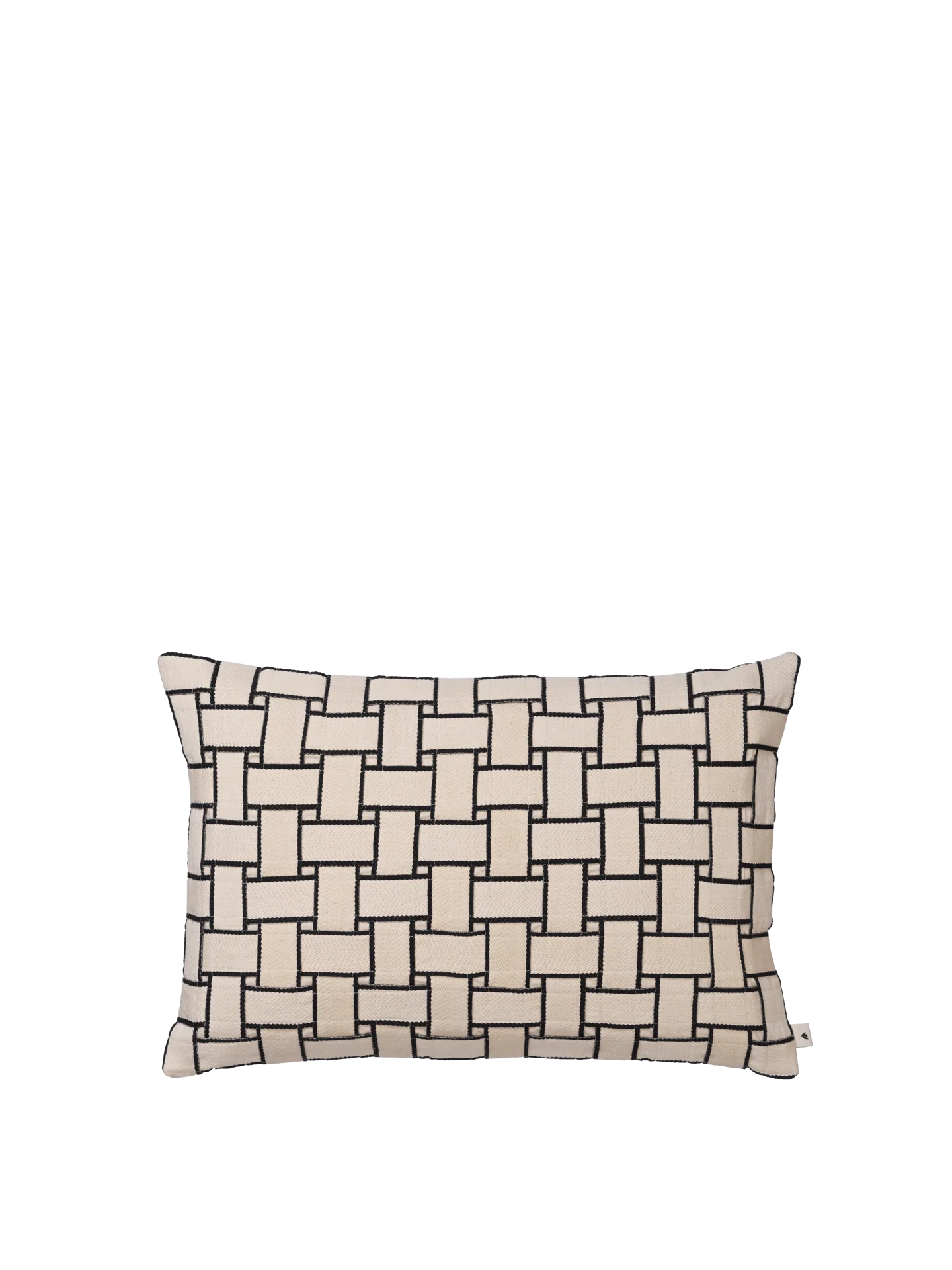 Lattice Cushion - Rectangular - Off-White/Black