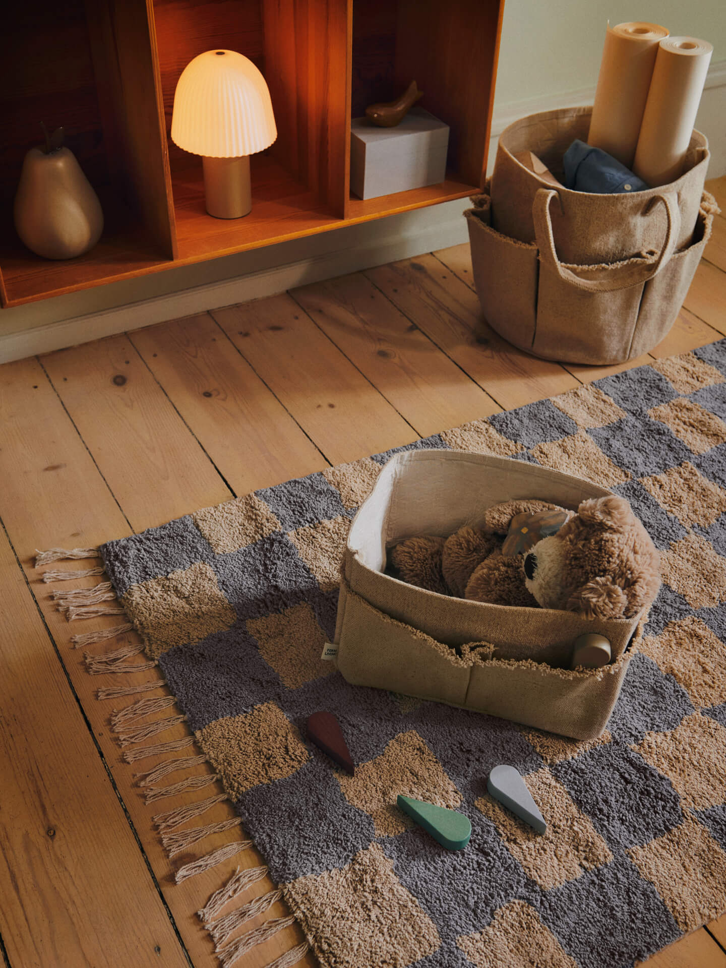 Mara Washable Rug - Mist Blue/Warm Sand - Image 2