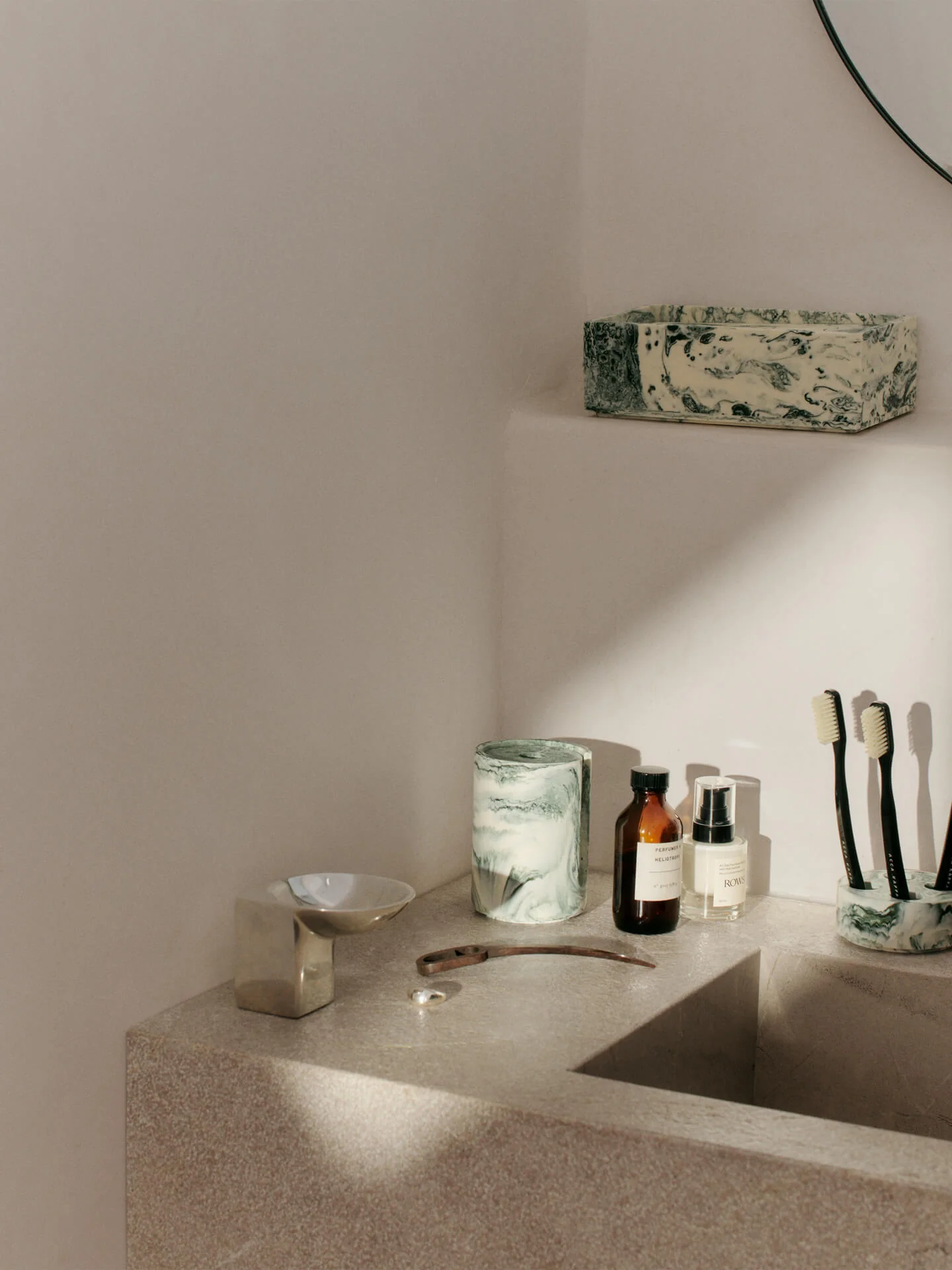 Mist Cotton Pad Holder - Emerald Off-White - Image 2