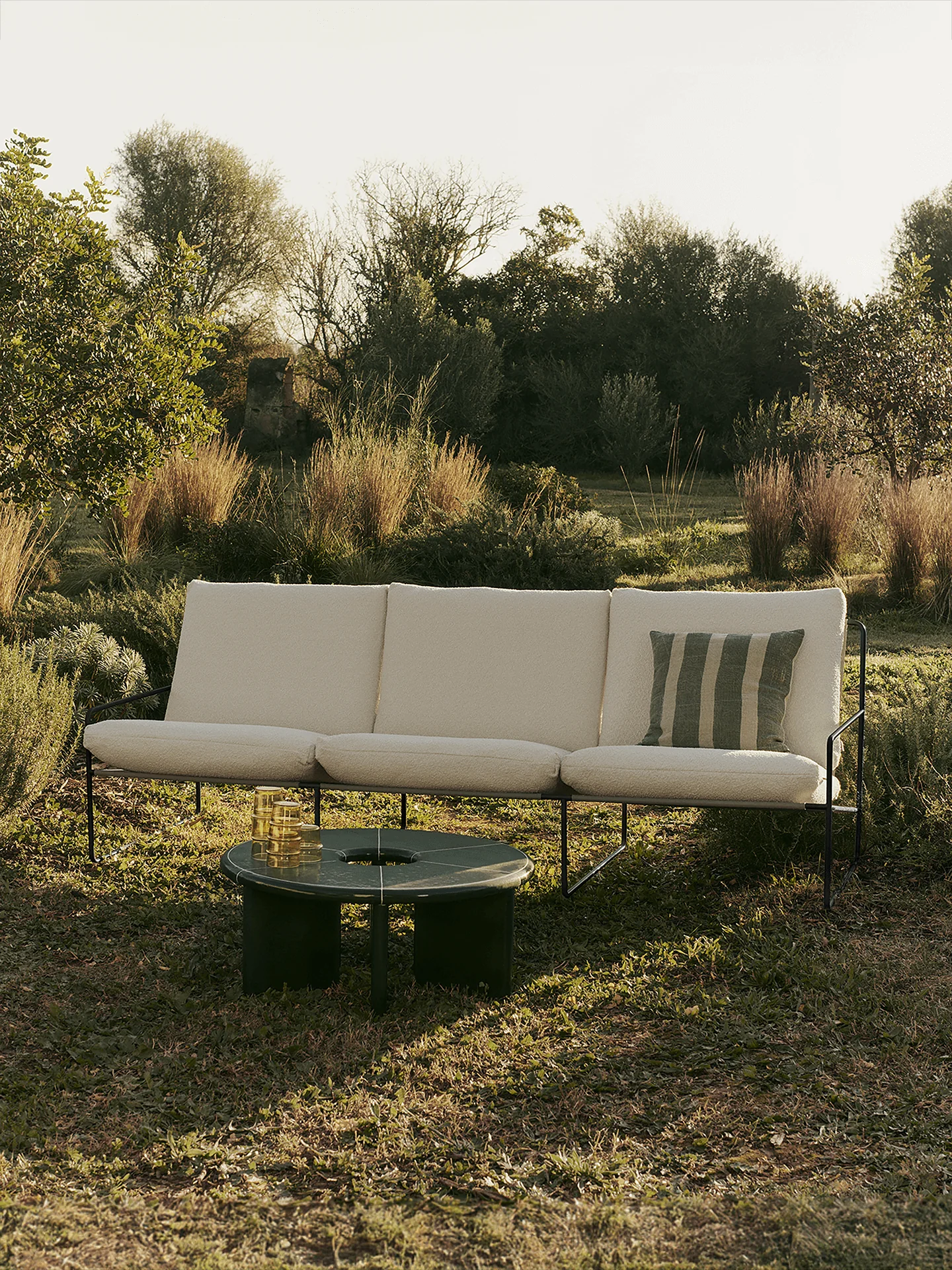 Oleo Cushion - Tea Green/Natural - Image 2