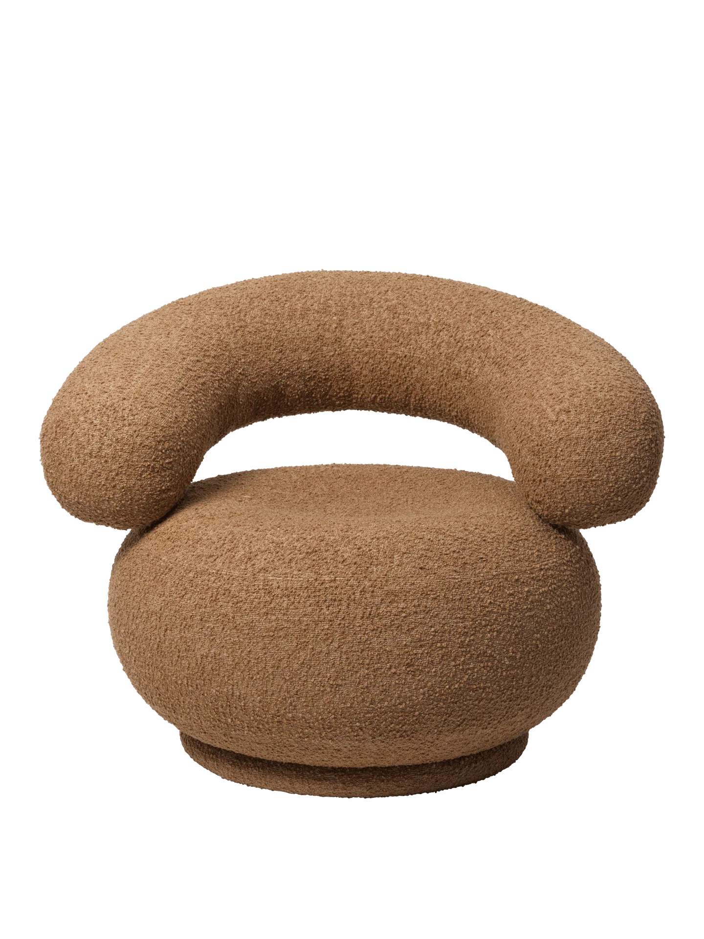 Orbo Lounge Chair - Swivel - Raw Bouclé - Tan