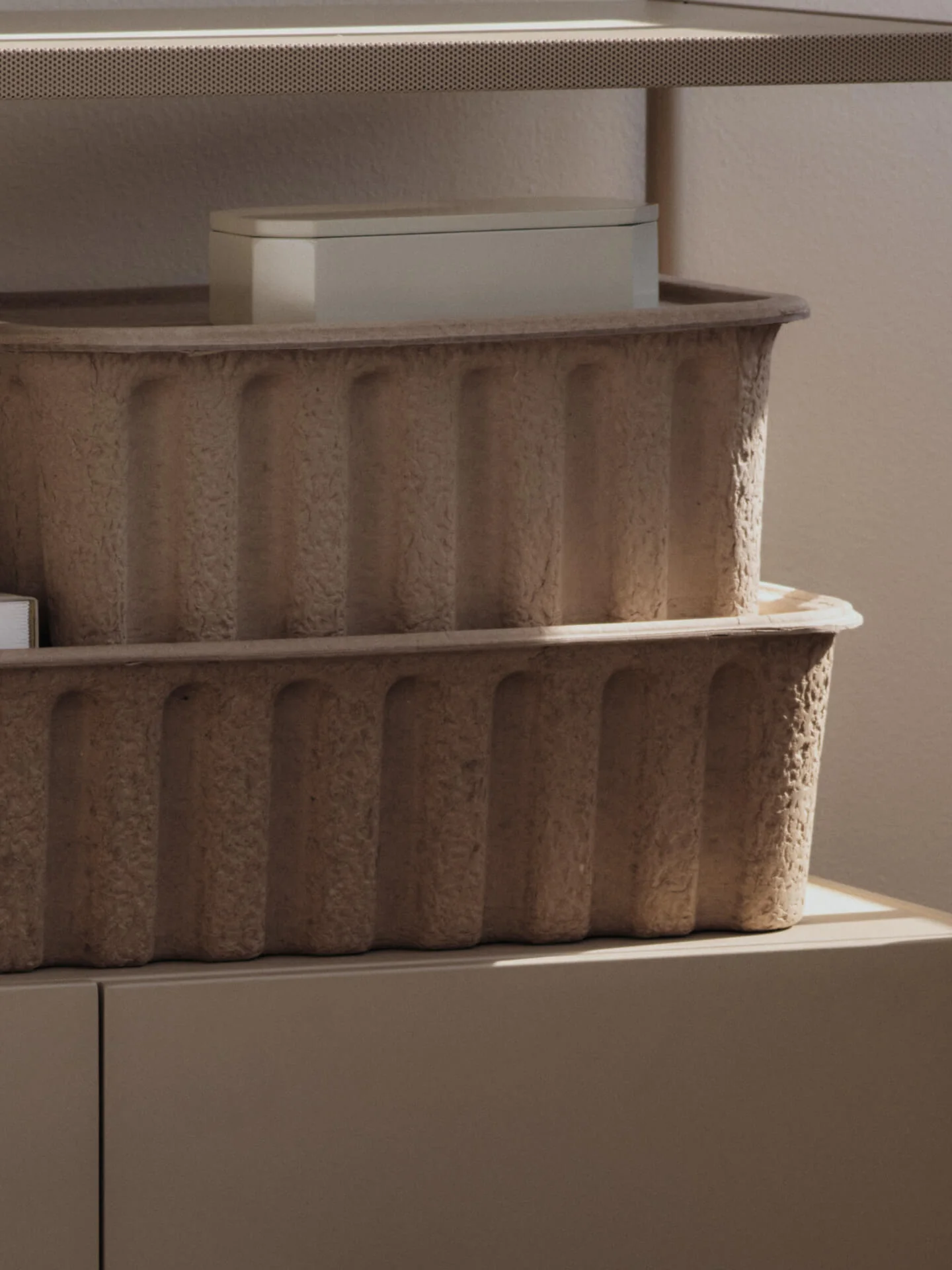 Paper Pulp Box - Set of 2 - Brown - Image 2