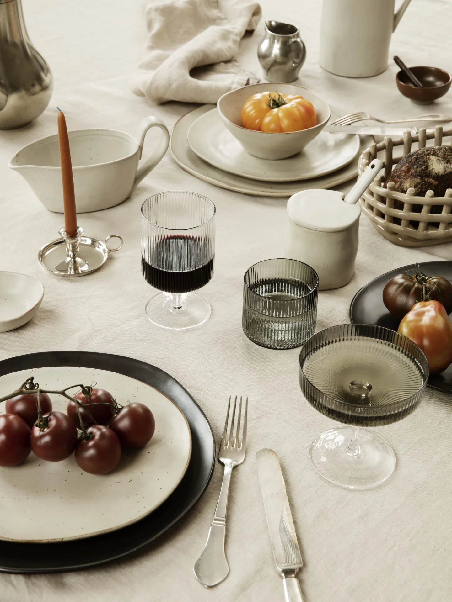 Ripple Champagne Saucers - Set of 2 - Smoked Grey - Image 2