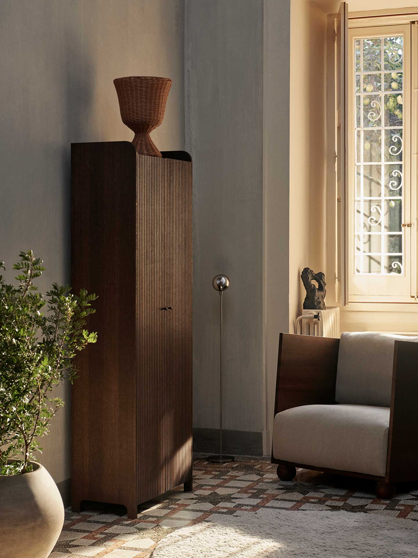 Sill Cupboard - Tall - Dark Stained Oak - Image 2
