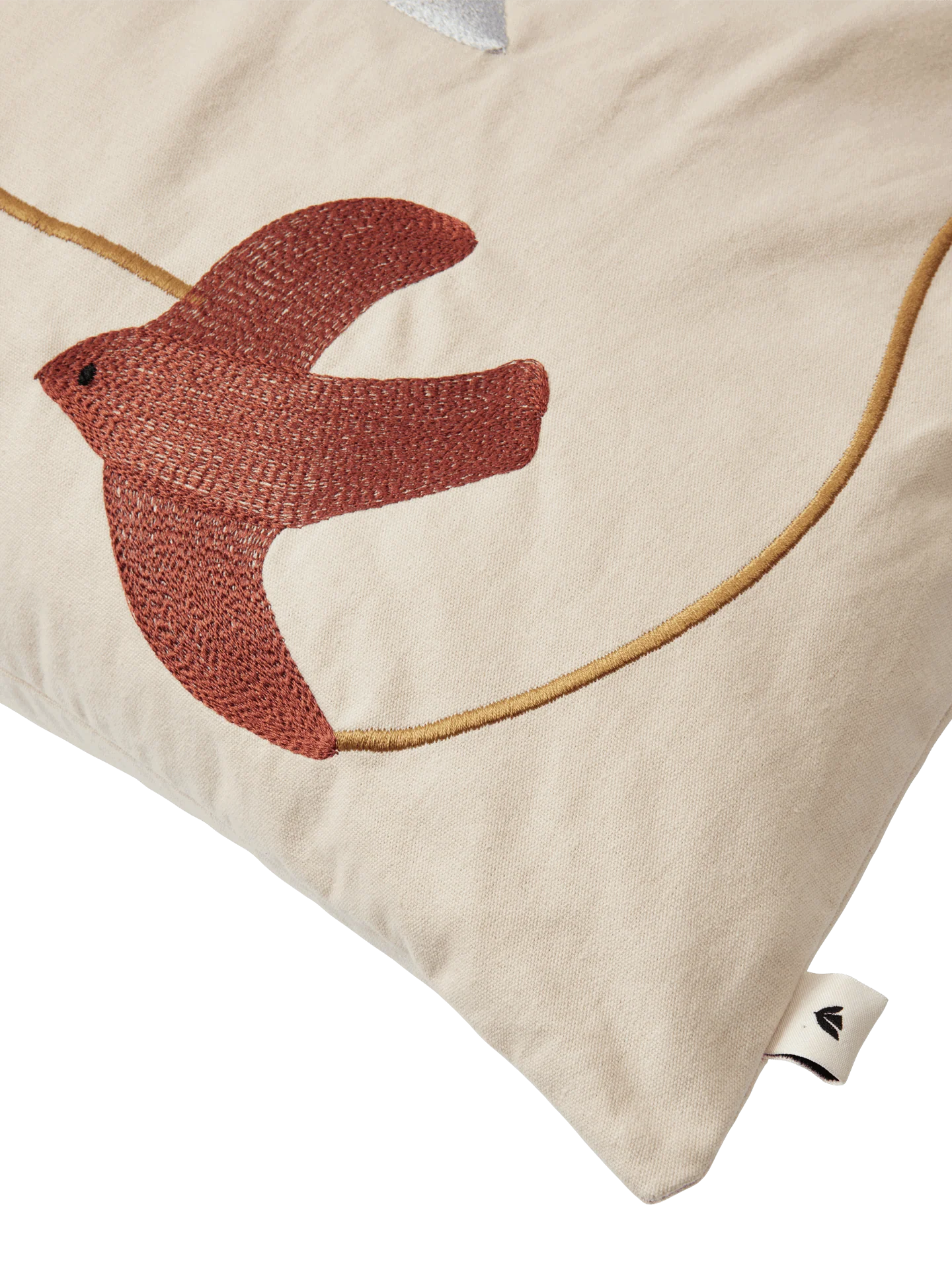 Swif Bird Embroidered Cushion - Rectangular - Multi - Image 5
